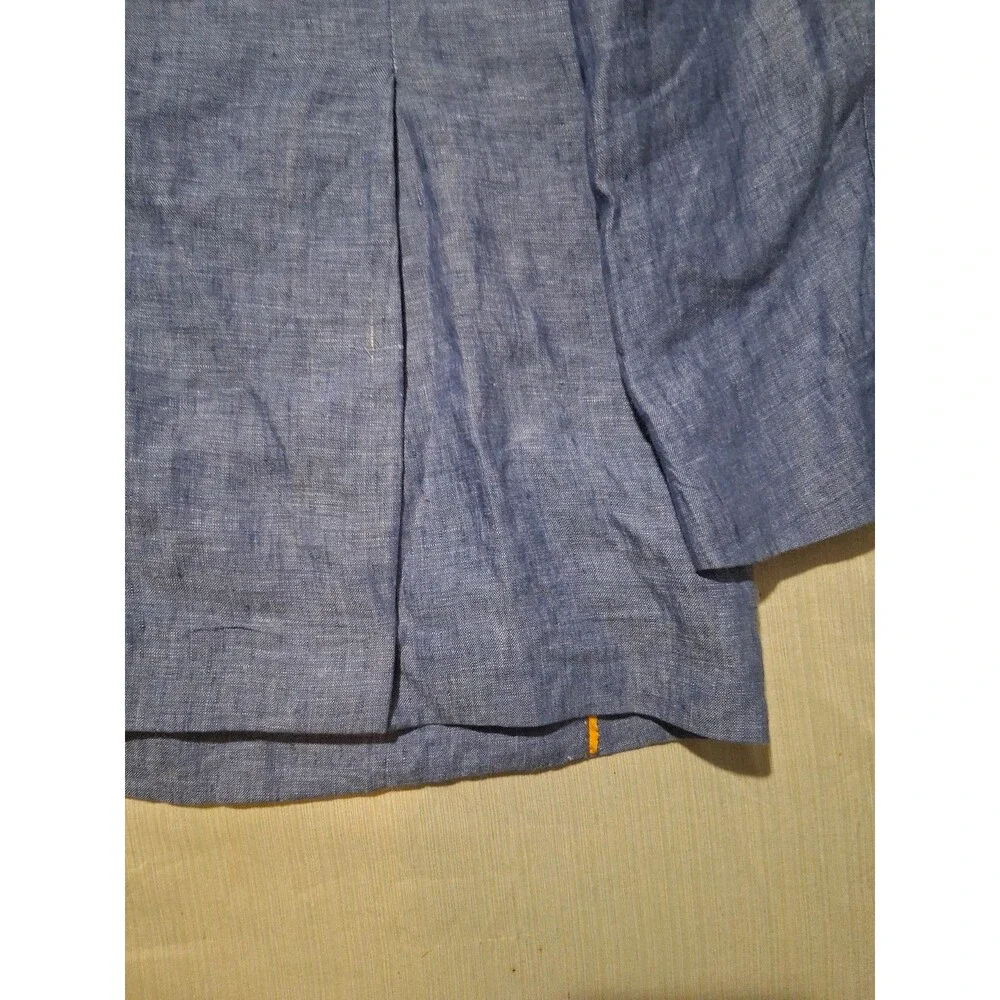 Robert Talbott Carmel Sport Coat Blazer Unstructured 100% Linen Blue Mens 2XL